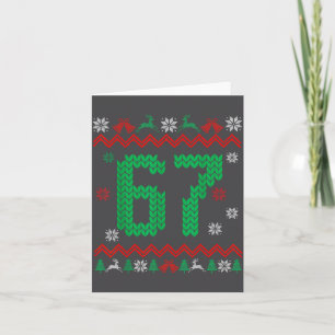 Christmas Santa 67 Six Seven Meme Ugly Sweater  Card
