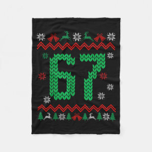 Christmas Santa 67 Six Seven Meme Ugly Sweater  Fleece Blanket