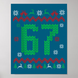 Christmas Santa 67 Six Seven Meme Ugly Sweater  Poster