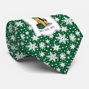 Christmas Santa Airedale Terrier HO HO HO Funny Tie