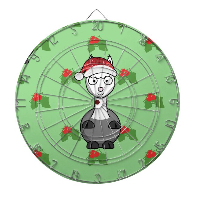 christmas santa Alpaca Dartboard (Front)