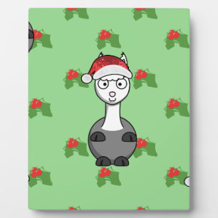 christmas santa Alpaca Plaque