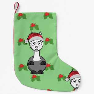 christmas santa alpaca stocking
