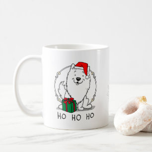 Christmas Santa American Eskimo Dog HO HO HO Cute Coffee Mug