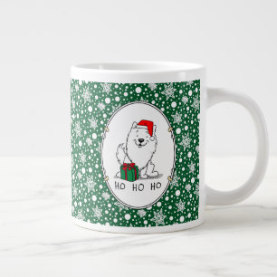 Christmas Santa American Eskimo Dog HO HO HO Cute Large Coffee Mug