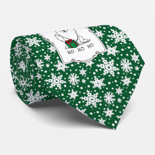 Christmas Santa American Eskimo Dog HO HO HO Cute Tie