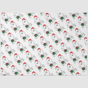 Christmas Santa American Eskimo Dog HO HO HO Cute Tissue Paper