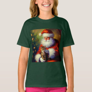 Christmas Santa and a Cat 1 T-Shirt