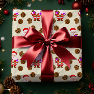 Christmas Santa And Cookie  Wrapping Paper