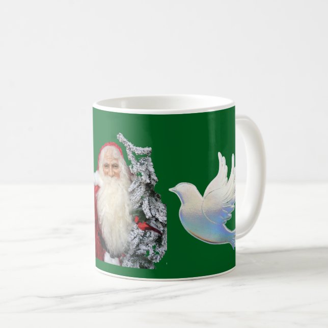 Christmas Santa and Doves  Coffee Mug (Front Right)