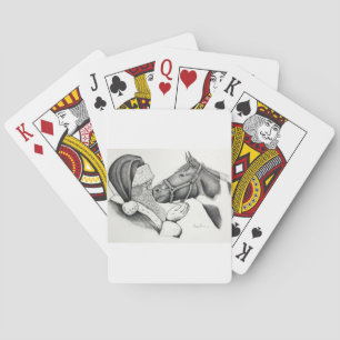 Christmas Santa and Paint Horse Playing Cards