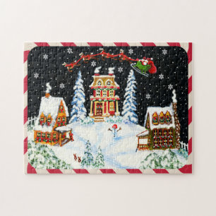 Christmas Santa and reindeer puzzle "Ho,Ho,Ho"