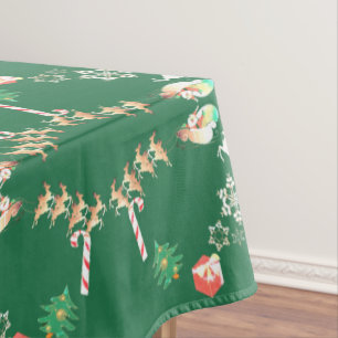 Christmas Santa and ReindeerTablecloth Tablecloth