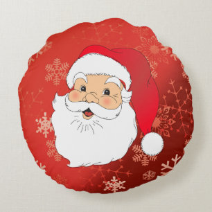 Christmas Santa and Snowman double sided Round Pillow
