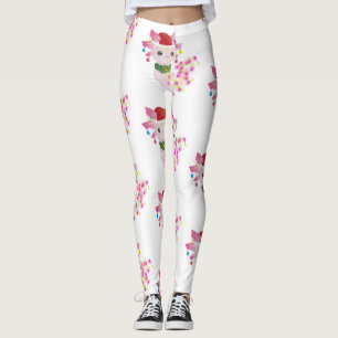 christmas santa axolotl leggings