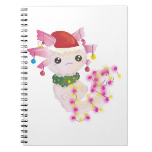 christmas santa axolotl notebook