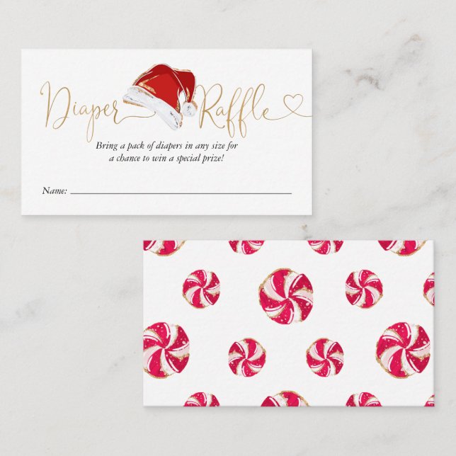 Christmas Santa Baby Diaper Raffle Enclosure Card (Front/Back)