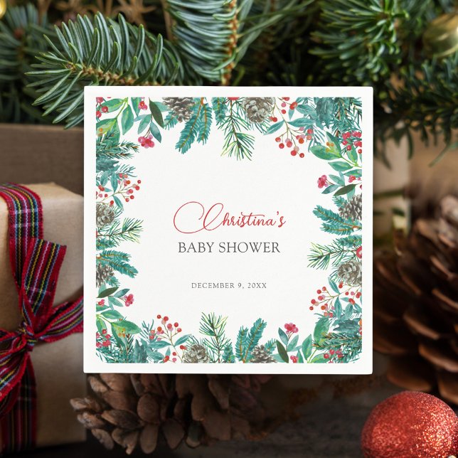 Christmas Santa Baby Gender-Neutral Personalized Napkin (Creator Uploaded)