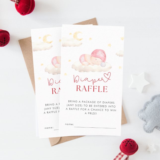 Christmas Santa Baby Girl Shower Diaper Raffle Enclosure Card (Creator Uploaded)