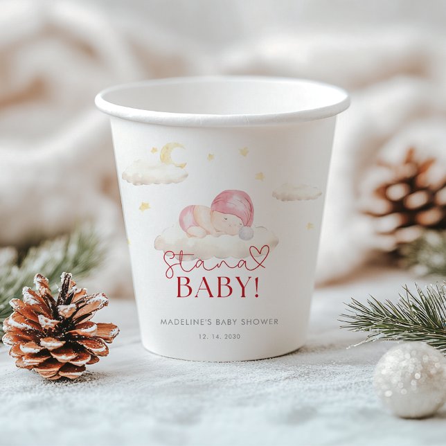 Christmas Santa Baby Girl Shower  Paper Cups (Creator Uploaded)