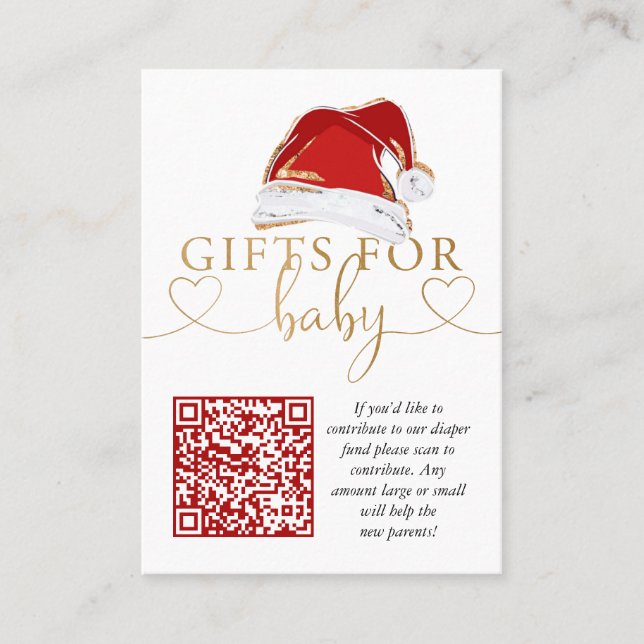 Christmas Santa Baby Registry Enclosure Card (Front)