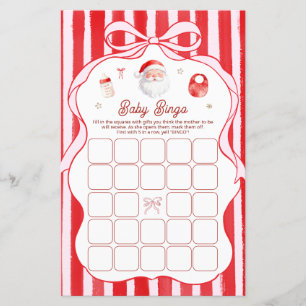 Christmas Santa Baby Shower Bingo Game