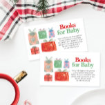 Christmas Santa Baby Shower Books for Baby Card<br><div class="desc">Include this books for baby enclosure card with your Christmas Santa Baby shower invitations! Gender neutral so this is great for boy baby showers,  girl baby showers or showers that the parents are waiting to find out the gender!

Visit our website for more designs and inspiration: www.creativeuniondesign.com</div>