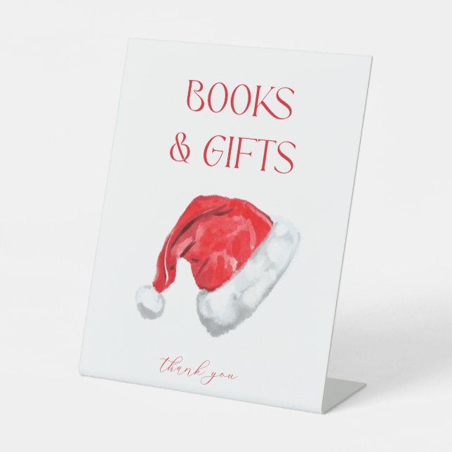 Christmas Santa Baby Shower Books & Gifts Sign (Front)