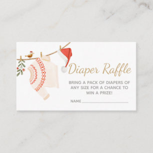 Christmas Santa Baby Shower Diaper Raffle Enclosure Card
