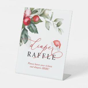 Christmas Santa Baby Shower Diaper Raffle Sign