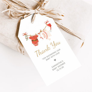 Christmas Santa Baby Shower Favour Tags