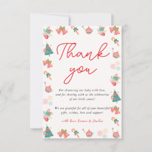 Christmas Santa Baby Shower Thank You Card
