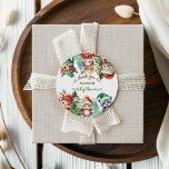 Christmas Santa Baby Shower Thank You Classic Round Sticker<br><div class="desc">Introducing our enchanting Winter Christmas Theme Baby Shower thank you stickers! This delightful assortment features a charming array of watercolor illustrations,  showcasing adorable animals donning Santa costumes to bring a whimsical touch to your celebration. For any assistance kindly message via zazzle.</div>