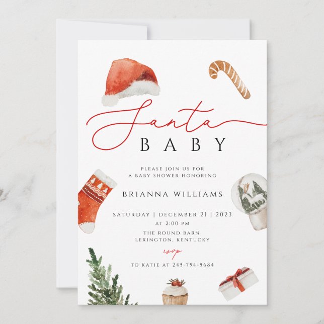 Christmas Santa Baby Shower xmas Invitation (Front)