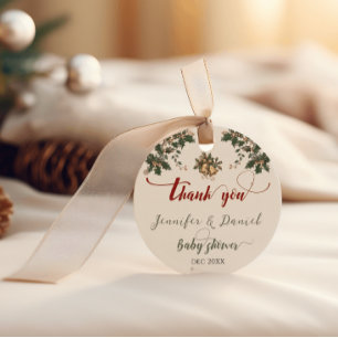 Christmas Santa Baby Winter Red Green Baby Shower Favour Tags