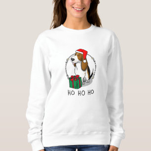 Christmas Santa Basset Hound (tri colour 1) Cute Sweatshirt
