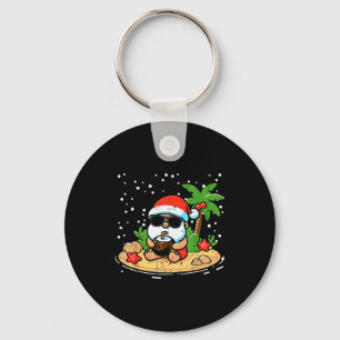 Christmas Santa Beach Xmas Trocal Hawaii Men Women Keychain