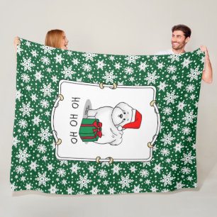 Christmas Santa Bichon Frise Dog Cute Fleece Blanket