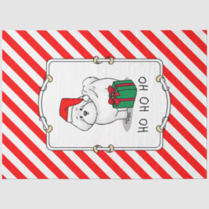 Christmas Santa Bichon Frise Dog Cute Tissue Paper