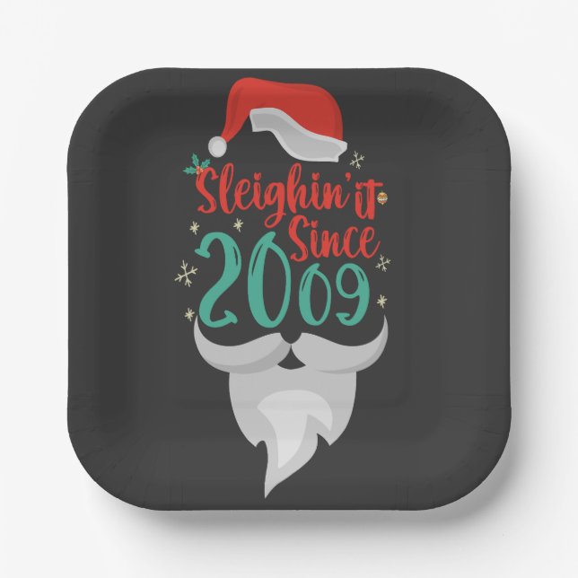 christmas,santa,birthday,anniversary,gift,reindeer paper plate (Front)