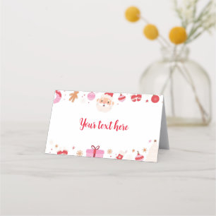 Christmas Santa Birthday Place Card