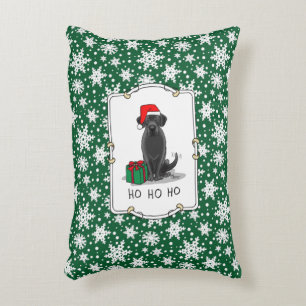 Christmas Santa Black Labrador Retriever Cute Accent Pillow