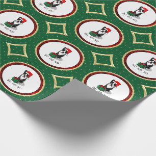 Christmas Santa Boston Terrier (black) Cute Wrapping Paper
