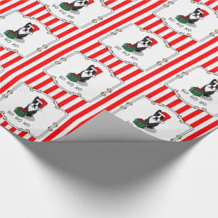 Christmas Santa Boston Terrier (black) Cute Wrapping Paper