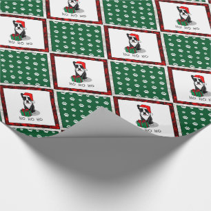 Christmas Santa Boston Terrier (black) Cute Wrapping Paper