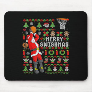 Christmas Santa Bysketbyll Player - Slam Dunk Ugly Mouse Pad