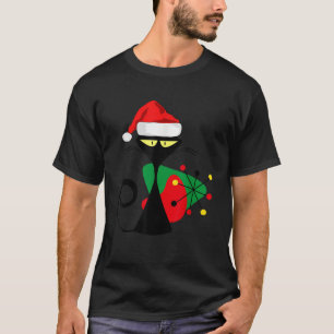 Christmas Santa Cat Midcentury Mid Century Atomic T-Shirt