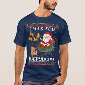 Christmas Santa Cats For Everybody Boys Girls Ugly T-Shirt
