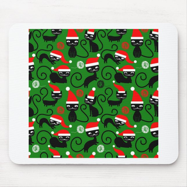 christmas santa cats mouse pad (Front)