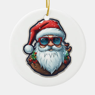 Christmas Santa Ceramic Ornament